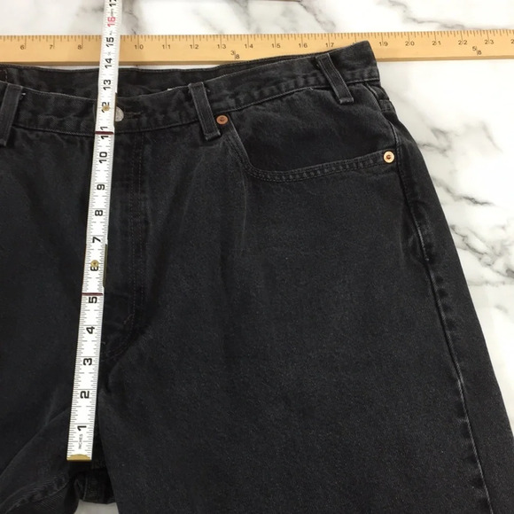 Levis 550 Jeans‎ Mens 40x30 Black Denim Relaxed Fit 100% Cotton Vintage 1999 - Picture 12 of 13
